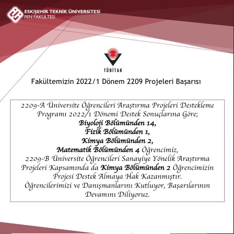Fakültemizin 2022/1 Dönem 2209 Projelerindeki Başarısı